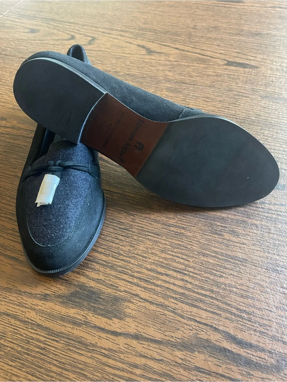 Etienne Aigner Black Felt Tassel Loafers